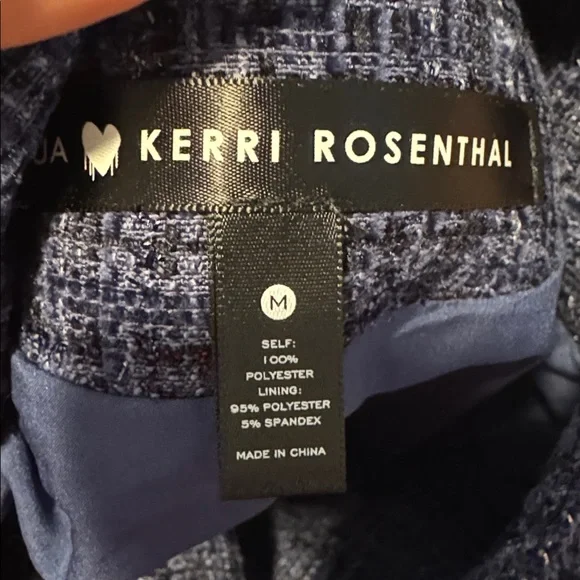 Kerri Rosenthal Navy Tweed Jacket with Red Heart Accent M - Picture 11 of 11